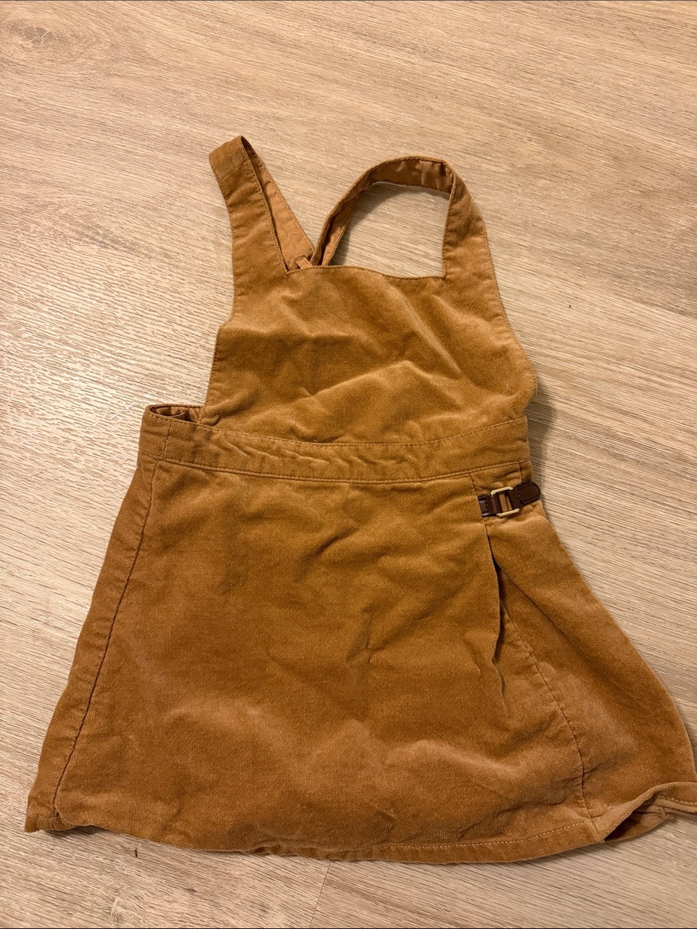Kids Overalls Dress in Tan